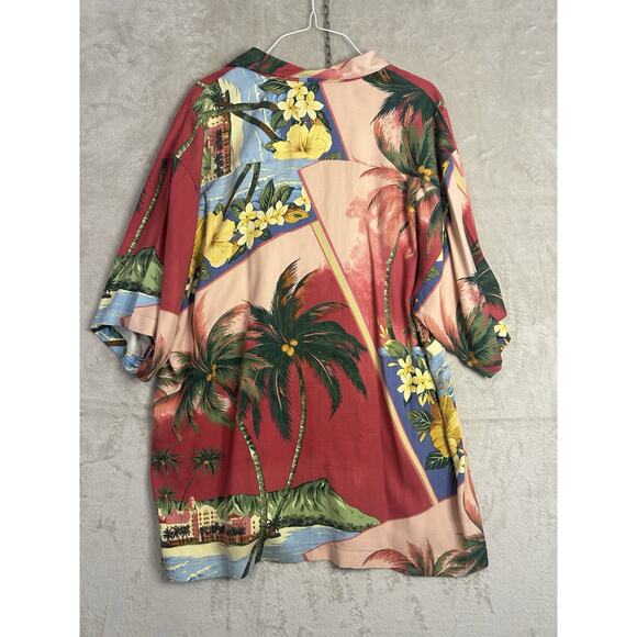 Tommy Bahama Men’s Large Shirt Silk Floral Print Hawaiian Relaxed Hibiscus - Picture 2 of 5